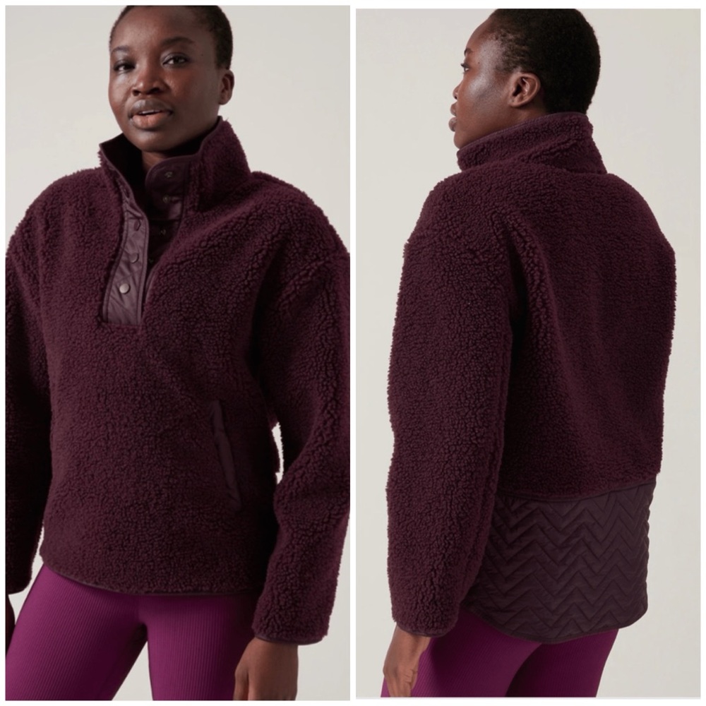 Athleta Cozy Sherpa Snap Sweatshirt [MR-8830]